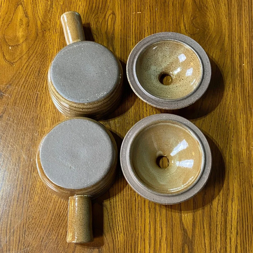 Stone Wave Microwave Cooker Set 2 Stoneware Pots‎ w Recipe Book